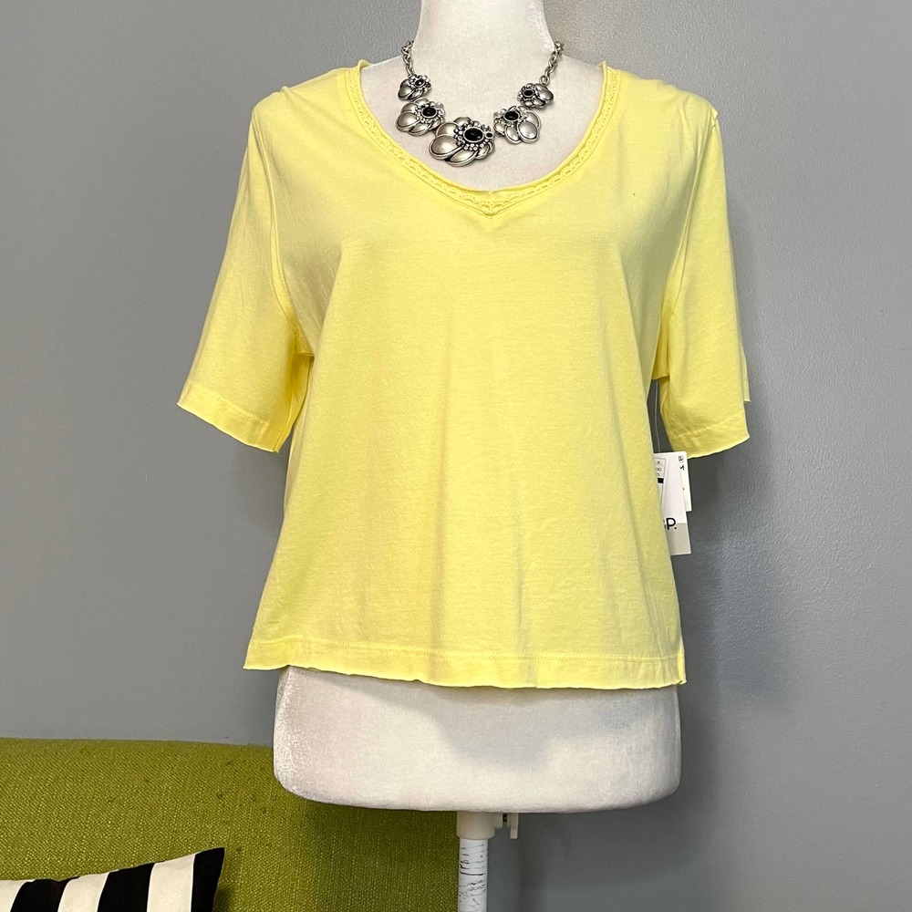 BP Yellow Cotton Short Sleeve Boxy T-Shirt NEW Small